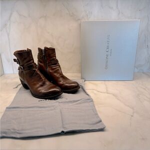 Officine Creative ankle booties. Tabacco color leather. Size 39.5.